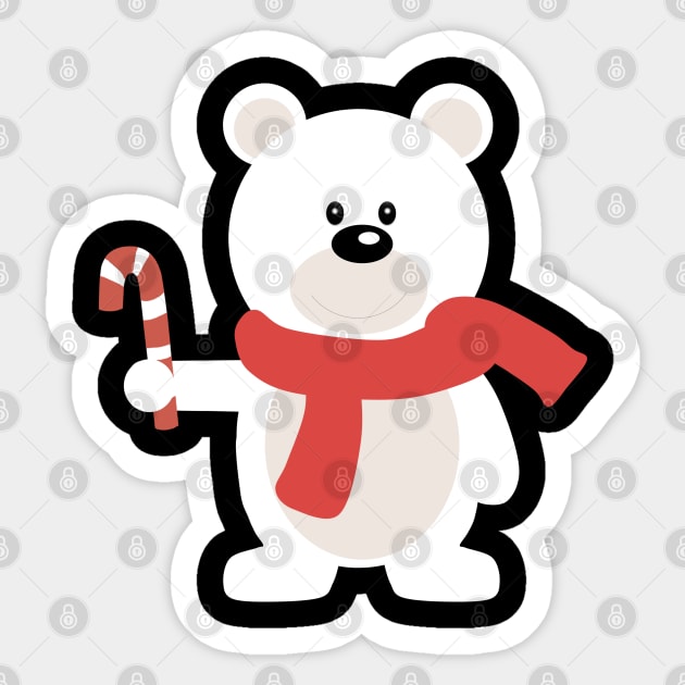 Christmas White Bear Sticker by holidaystore